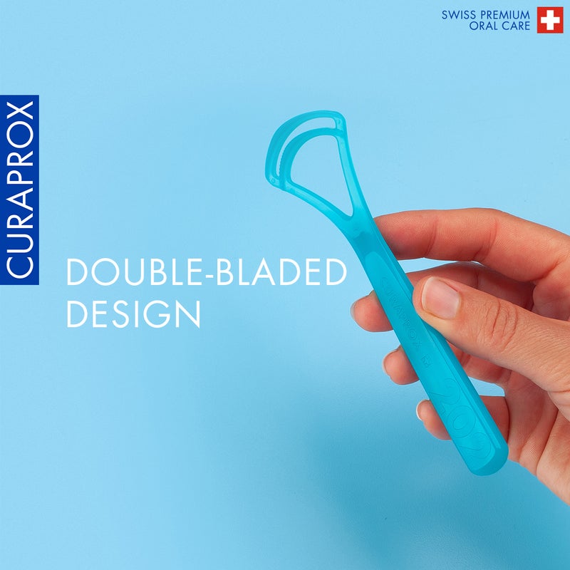 CURAPROX Double-Bladed Tongue Cleaner | Gently Removes Bacteria for Fresher Breath & Improved Oral Hygiene - Image 2